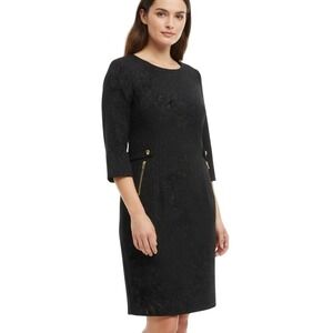 Chicos Ponte Jacquard Sheath Dress‎ SKUW683